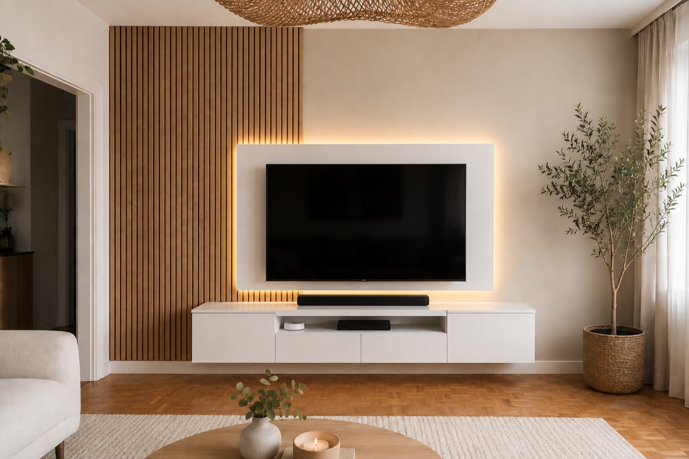Meuble TV sur mesure en bois